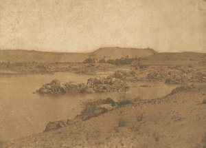 アスワンとフィラエの間の西側から撮影された最初の白内障の眺め、1849-50 年。