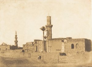 カイロのバブ・サイダ付近の廃墟となったモスクの眺め（1849年12月～1850年1月）。 作： Maxime Du Camp