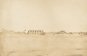 西テーベから撮影されたルクソール遺跡の全景（1849-50年）。 作： Maxime Du Camp