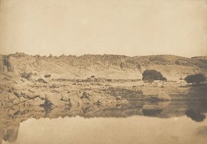 フィラエ-クーノソ村の北側からの眺め（1849-50年）。 作： Maxime Du Camp