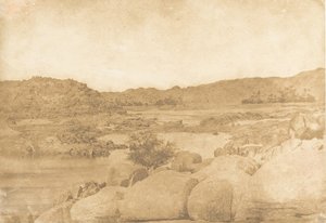 1849-50年、ファースト・カタラクト・ライト・バンクで撮影された風景。 作： Maxime Du Camp