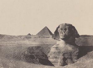 中世エジプト、スフィンクス、1849年12月、1852年印刷。 作： Maxime Du Camp