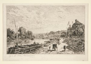 Bords de la Seine (セーヌ川のほとり) 作： Maxime Lalanne