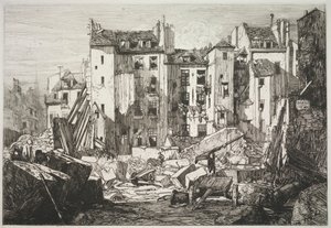 Écoles通りの開業のための解体、1862。 作： Maxime Lalanne