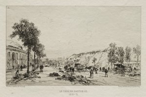 パリのおみやげの芸術家：パリのシエージュ：Le Cavalie Bastion 63、1870-71。