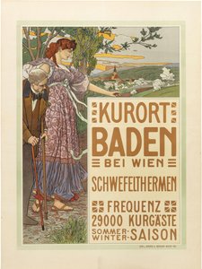 ウィーン近郊の温泉街バーデン、c. 1910年。 作： Maximilian Liebenwein