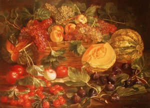 果物のある静物画 作： Maximilian Pfeiler or Pfeiller