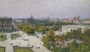 市庁舎と国会議事堂に向かうリングの眺め 作： Maximilian Suppantschitsch