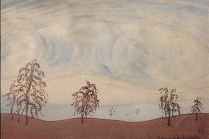 木々のある風景、1917 作： Maximilian Voloshin