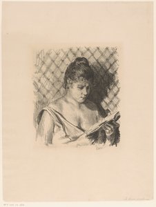 裸の肩で読書する女性 作： Maximilien Luce (signed by artist)