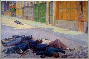 1871年5月のパリの通りまたはコミューン 作： Maximilien Luce