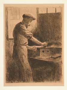 Auguste Delatre at work (オーギュスト・ドゥラートル・アット・ワーク) 作： Maximilien Luce
