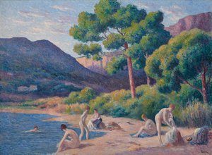 サントロペの海水浴客 作： Maximilien Luce