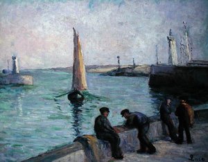 港の漁師たち」1920年頃（油彩・キャンバス） 作： Maximilien Luce