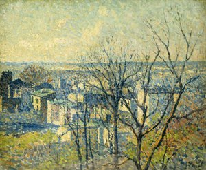 屋上から;屋根の上、1890-95 作： Maximilien Luce