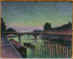 ルーブル美術館とポン・デュ・カルーセル、夜の効果 作： Maximilien Luce