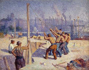 パイルビーターズ、1900 作： Maximilien Luce
