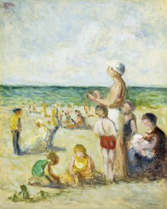 ノルマンディーのビーチで。ノルマンディーのビーチで、1930年頃 作： Maximilien Luce