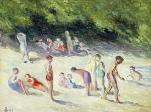 メリコートの入浴者; La Baignade a Mericourt、1935 作： Maximilien Luce
