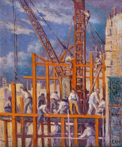 パリの建築現場、マドレーヌ通り。 Chantiers de Paris、Boulevard de la Madeleine、 作： Maximilien Luce