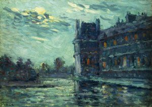 1910年の洪水、パリのルーブル美術館にあるパビロンドフロール。 1910年の洪水、ルパビヨンドフロール、1910年 作： Maximilien Luce