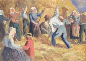 収穫、1914年頃（紙に油彩） 作： Maximilien Luce