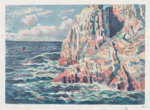 カマレの海、レッド ロックス 作： Maximilien Luce