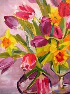 鮮やかな春の花 作： Maxine Shore