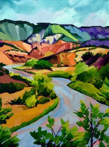 色鮮やかな川の風景 作： Maxine Shore