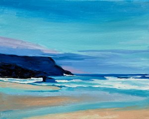 穏やかな海岸の夕べ 作： Maxine Shore
