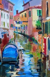 ヴェネツィアの運河に映る景色 作： Maxine Shore