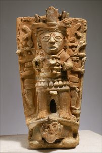 7〜9世紀半ばのメキシコからの香炉サポート（セラミック） 作： Mayan