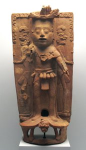 亀のトウモロコシの神の形をした香炉、北ユカタン半島、後古典期、西暦900年から1000年 作： Mayan