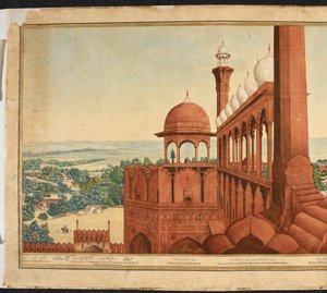 モーグル皇帝の宮殿。 デリーのパノラマの一部 作： Mazar or Mazhar Ali Khan