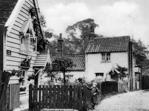 ハドリーグリーン、ロンドン、1926年から1927年までの木造コテージ。 作： McLeish