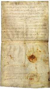 ソアソンの聖クレパン修道院を支持するフィリップ1世の卒業証書、フランスの女王、キエフのアンの署名付き、1063年 作： Medieval Document