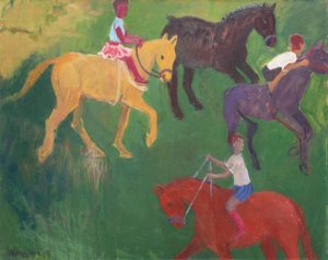 Four Horses, 2018（キャンバスに油彩）