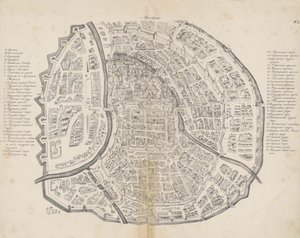 モスクワの地図. 出典: アウグスティン・フォン・マイヤーバーグと彼のロシア旅行、1661 年。 作： Meierberg
