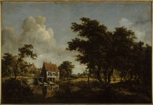 1664年から1668年にかけてのミルズ（油彩） 作： Meindert Hobbema