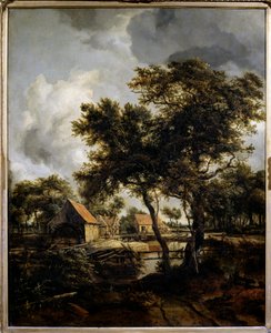 水車小屋 マインデルト・ホブベマ（1638-1709）の絵（ec.flam.） 17世紀 日0.8x0.66m パリ、ルーヴル美術館 作： Meindert Hobbema