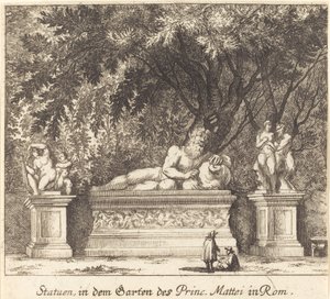 マッテイ王子の庭園、ローマ 作： Melchior Küsel after Johann Wilhelm Baur