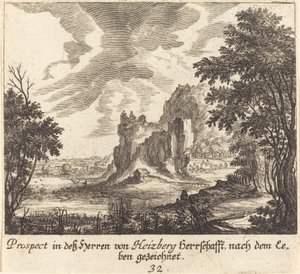 マウンテンビュー 作： Melchior Küsel after Johann Wilhelm Baur