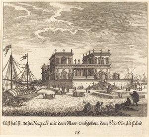 Palace, Vice Re, ナポリ 作： Melchior Küsel after Johann Wilhelm Baur