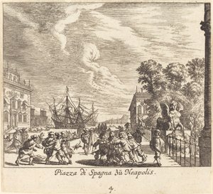 スペイン階段、ナポリ 作： Melchior Küsel after Johann Wilhelm Baur