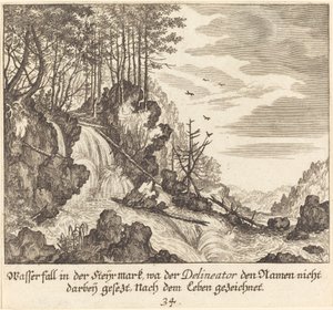 滝 作： Melchior Küsel after Johann Wilhelm Baur
