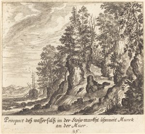 滝 作： Melchior Küsel after Johann Wilhelm Baur