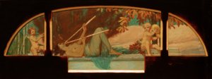 秋の寓意（ニンフがダブルアラオイを吹くサテュロスの音楽 作： Melchior Lechter