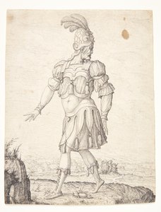 春を指差すローマン ドレスの男 作： Melchior Lorck