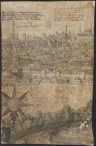 コンスタンティノープルの展望、シート12、メルキオール・ロルク、1559年 作： Melchior Lorck