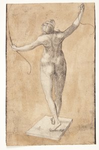 後ろから見た裸の女性の習作 作： Melchior Lorck